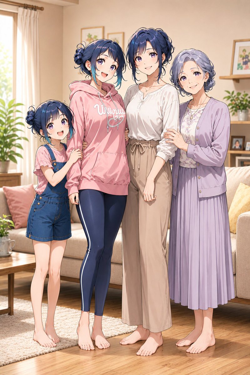 Four-Generation Family Portrait Prompt example 2