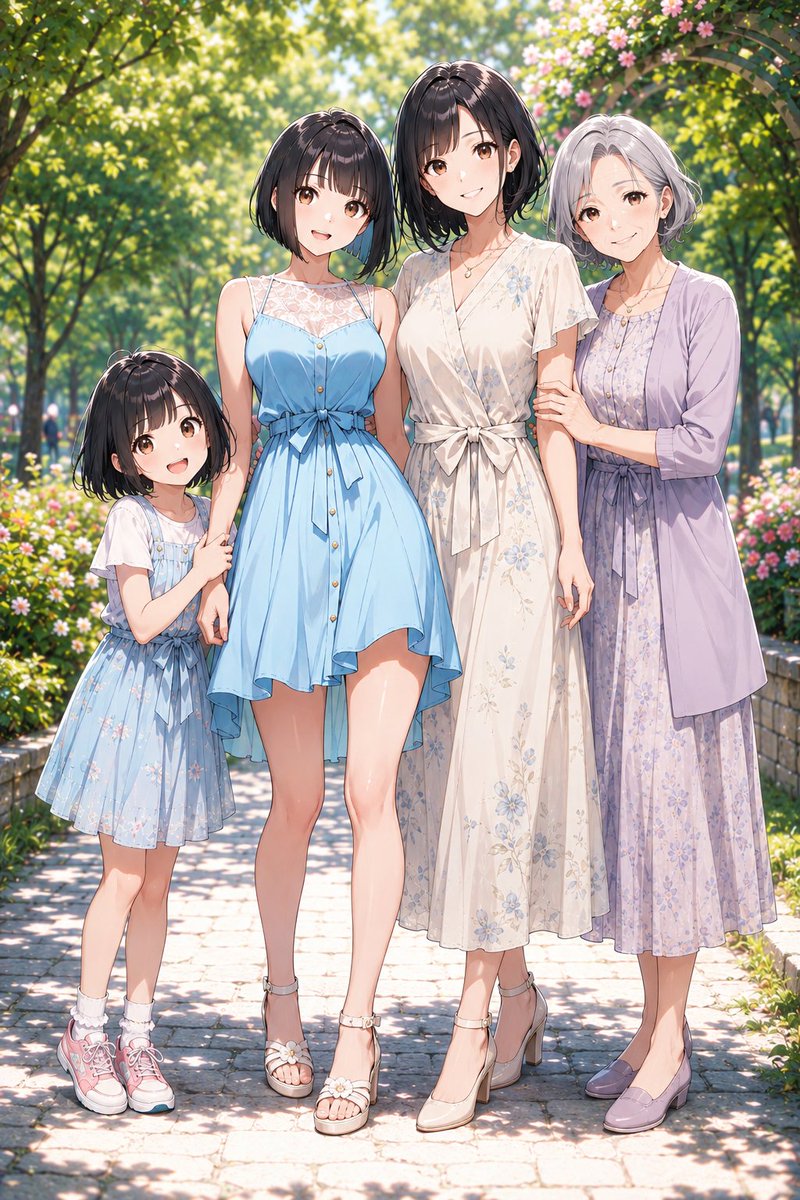 Four-Generation Family Portrait Prompt example 3