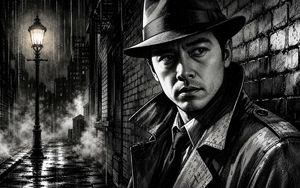 Noir Detective Comic Portrait