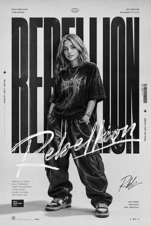Monochrome Rebellion Streetwear Poster