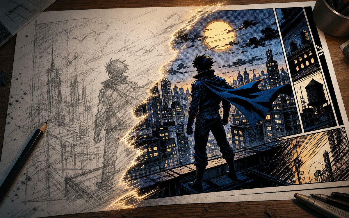 Sketch to Manga Comic Transformation