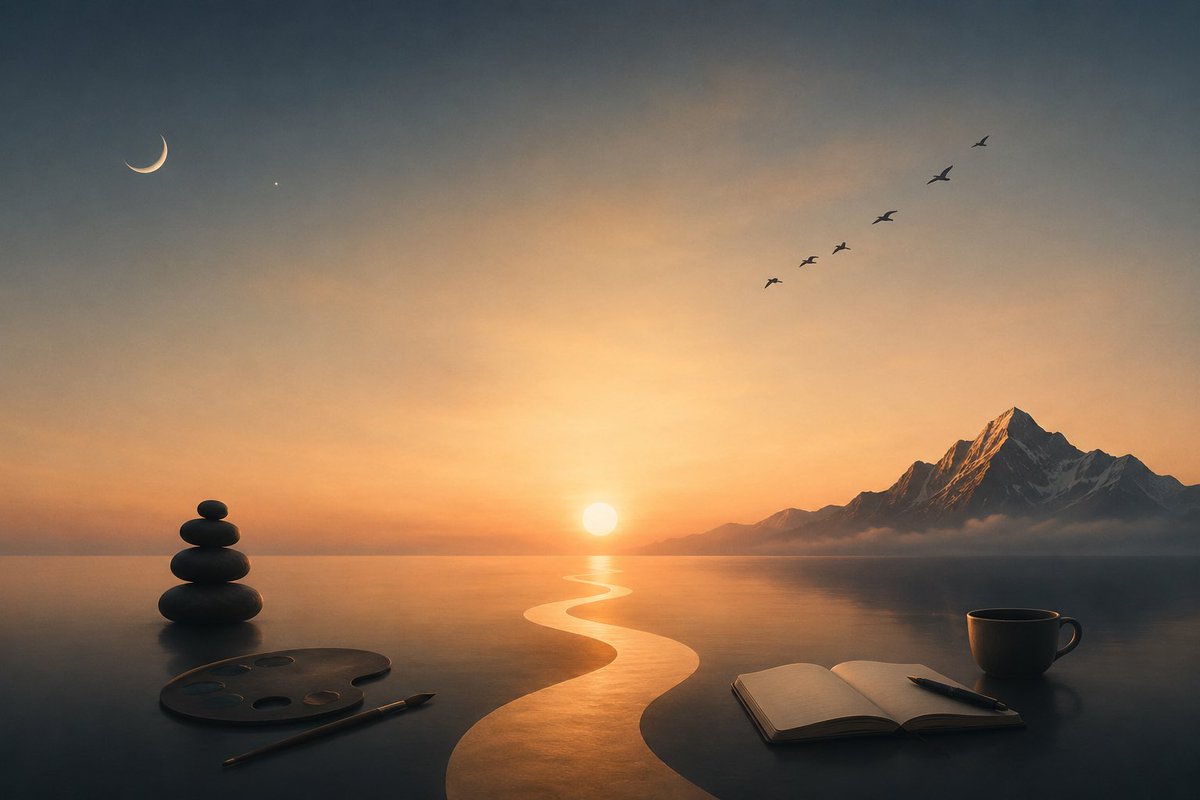 Surreal Sunset Creative Workspace