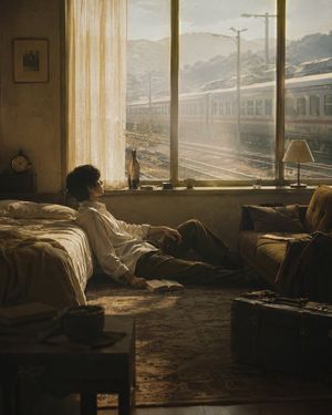 Nostalgic Train-Side Hotel Room