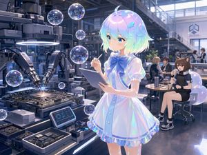 Anime Sci-Fi SoC Factory Inspection