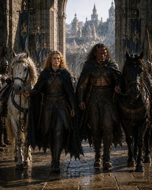 Barbarian Fantasy City Gate Procession