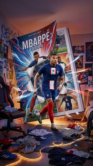 Football Star Bursting From Comic Book