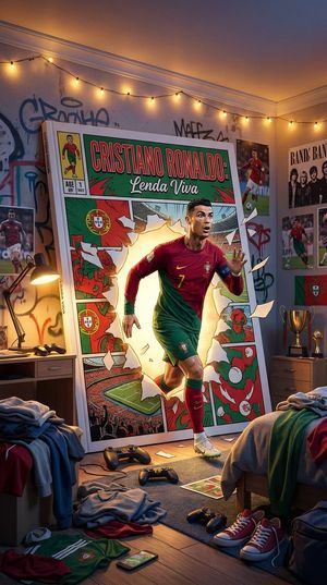 Ronaldo Comic Poster Bedroom Scene