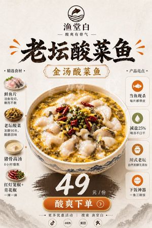 Chinese Sour Fish Restaurant Poster