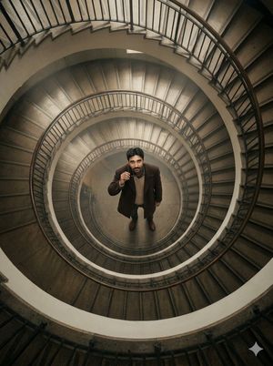 Overhead Spiral Staircase Portrait