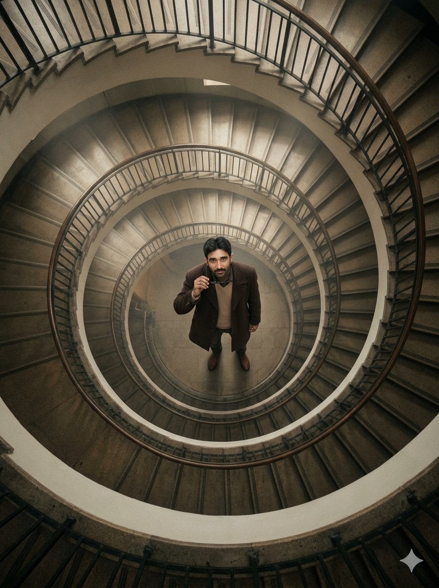 Overhead Spiral Staircase Portrait