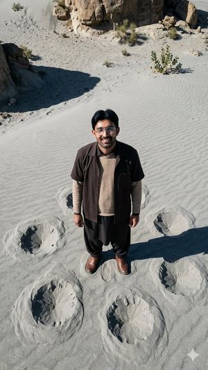 Top-Down Desert Footprint Portrait