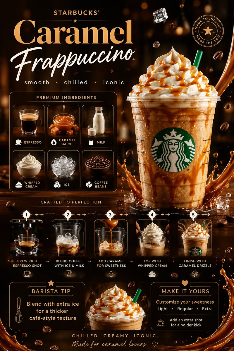 Luxury Caramel Frappuccino Poster