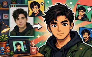 Photo to Pixel Avatar Collage