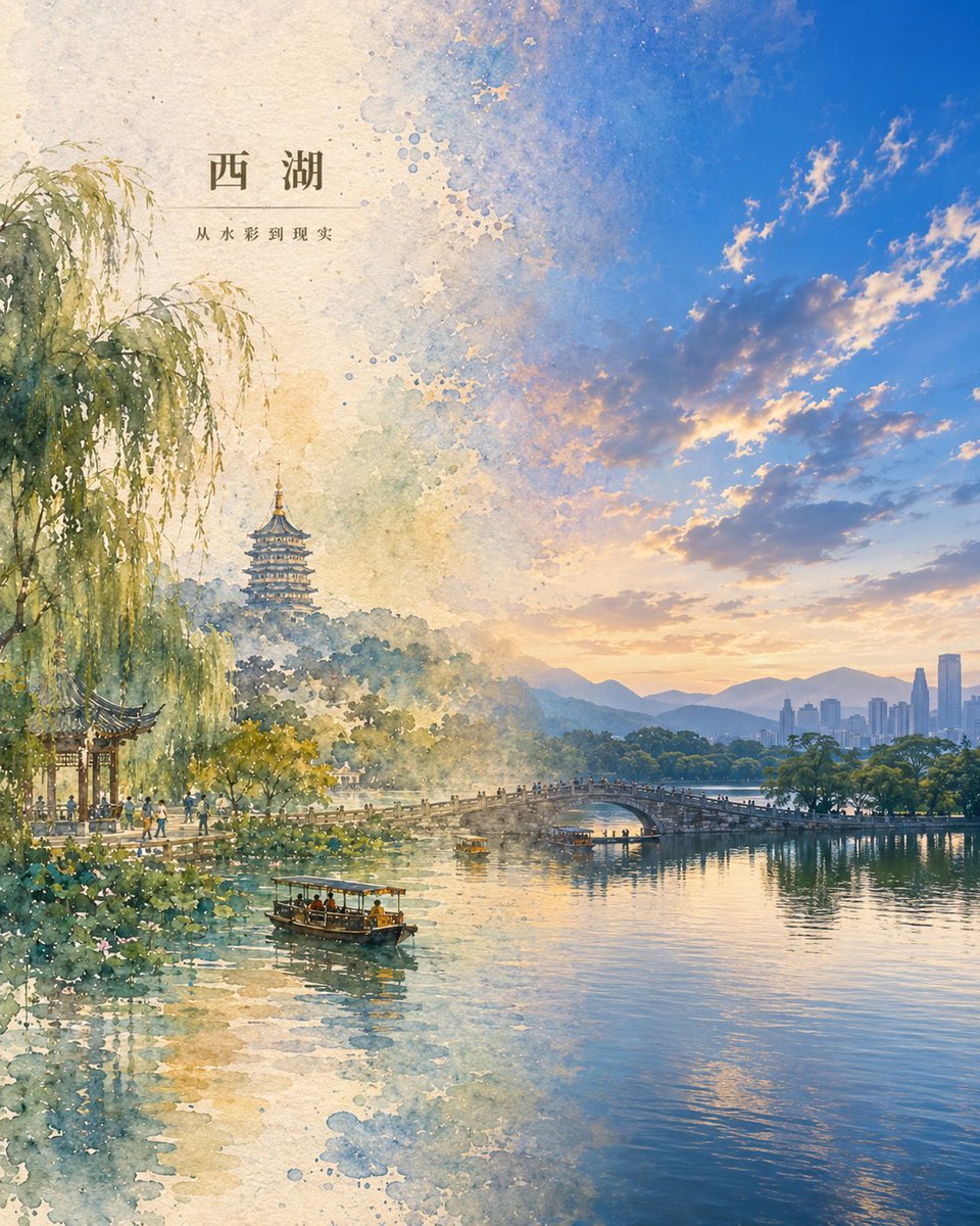 Watercolor to Reality Beijing CBD Poster example 2