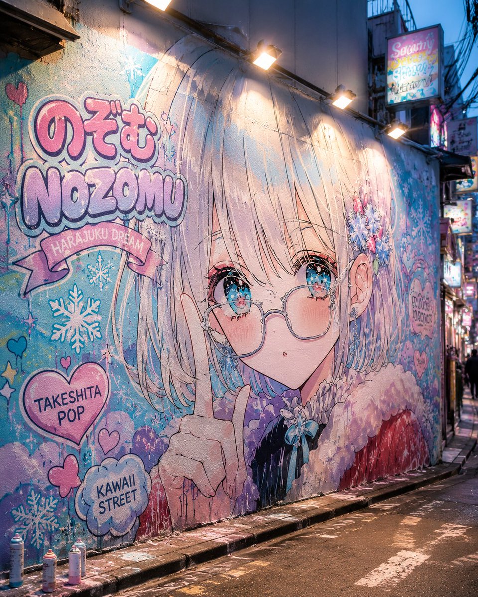 Harajuku Kawaii Graffiti Mural example 2