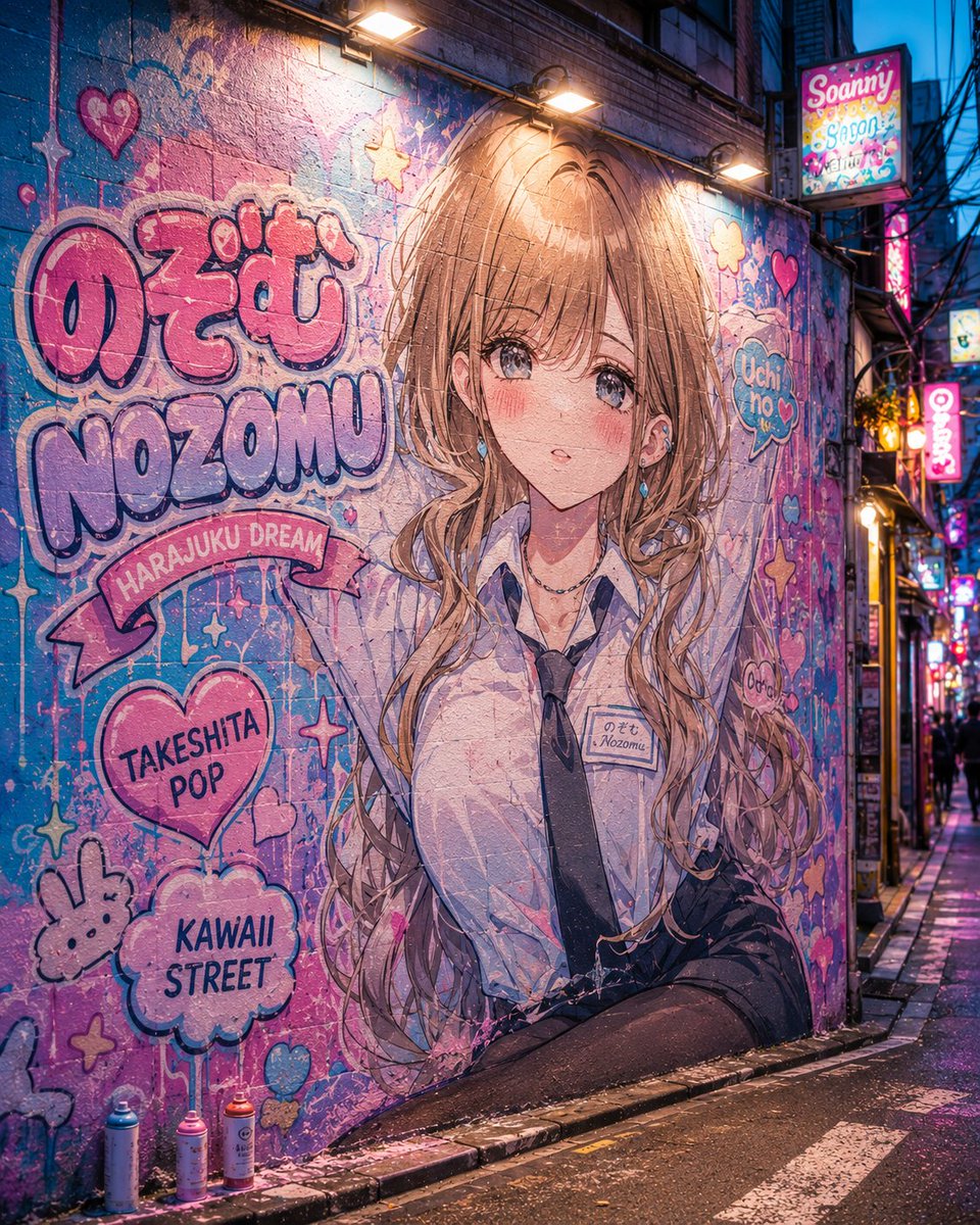Harajuku Kawaii Graffiti Mural example 3