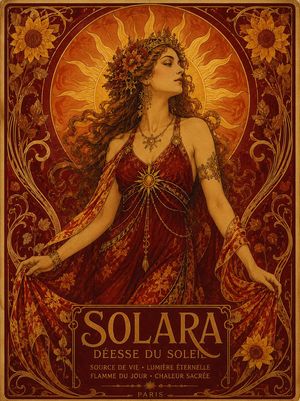 Solara Art Nouveau Sun Goddess Poster