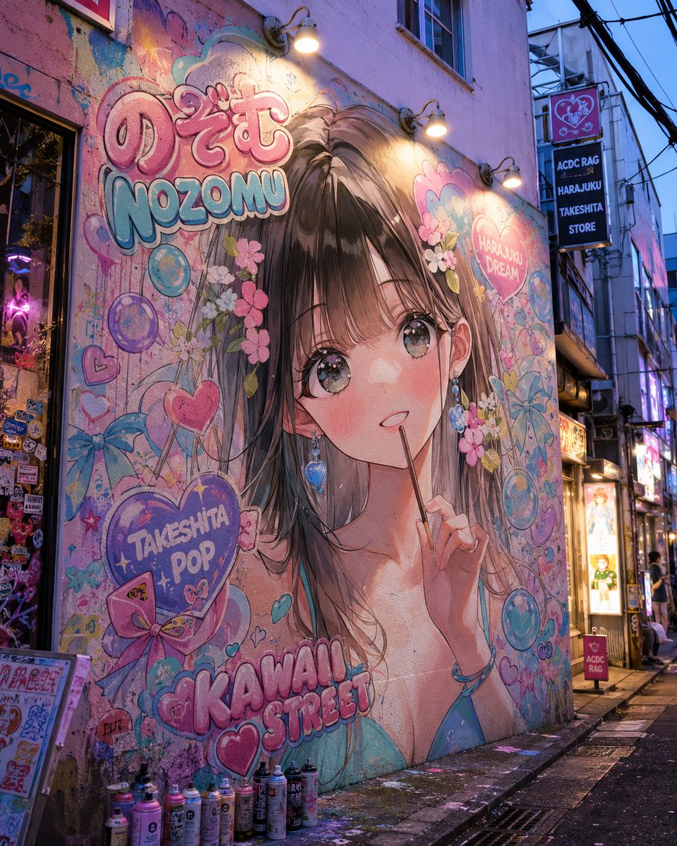 Harajuku Kawaii Graffiti Mural example 4
