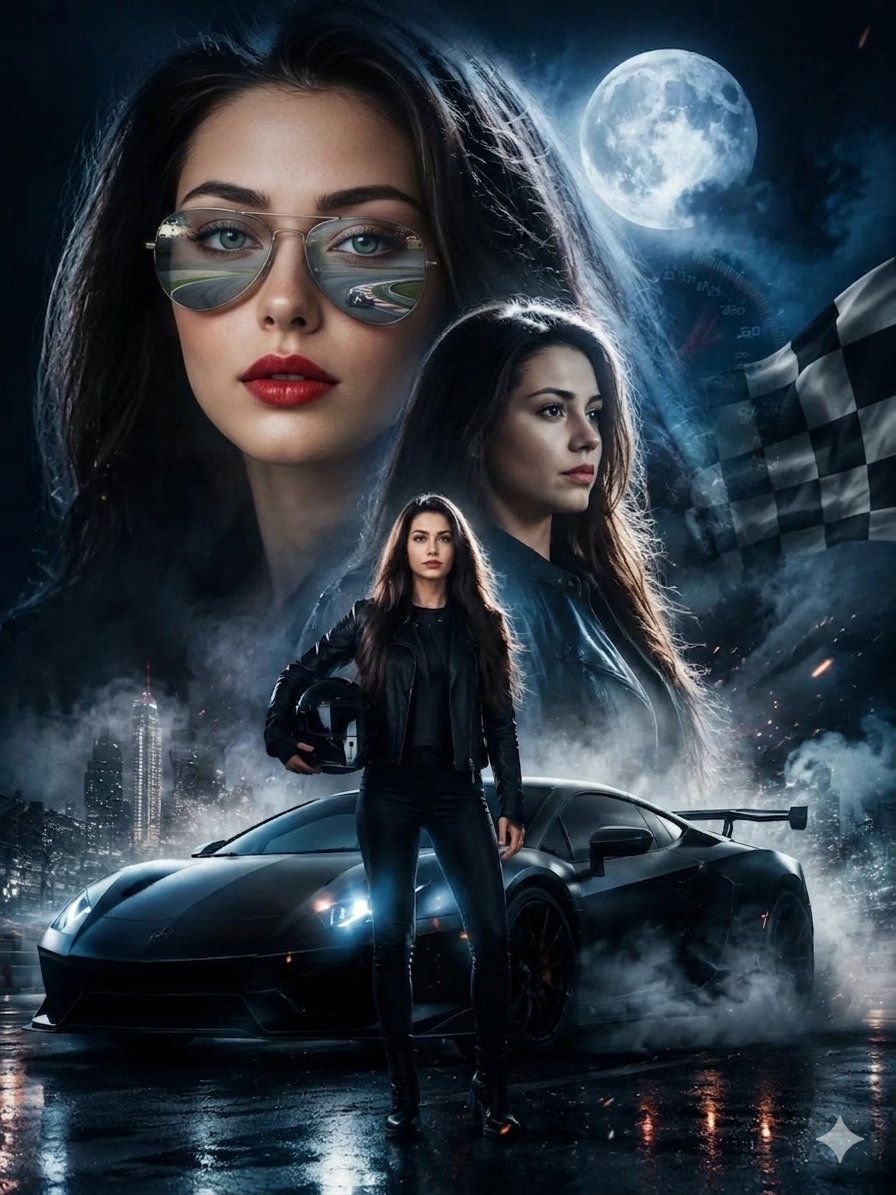 Comic / Storyboard - Female Street Racer Movie Poster - Image 1