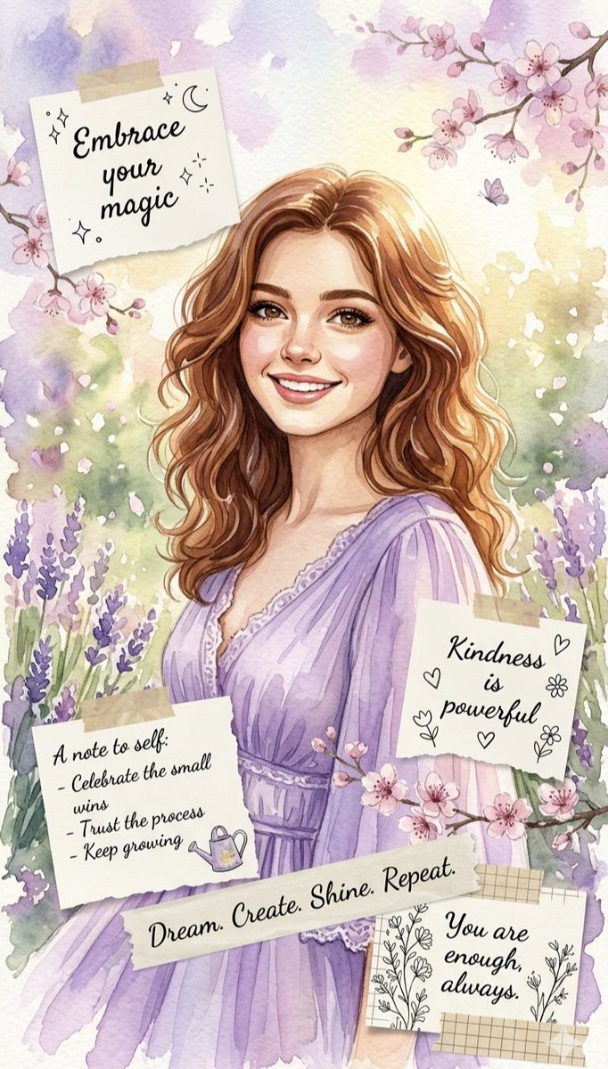 Sample output image for Watercolor Affirmation Illustration
