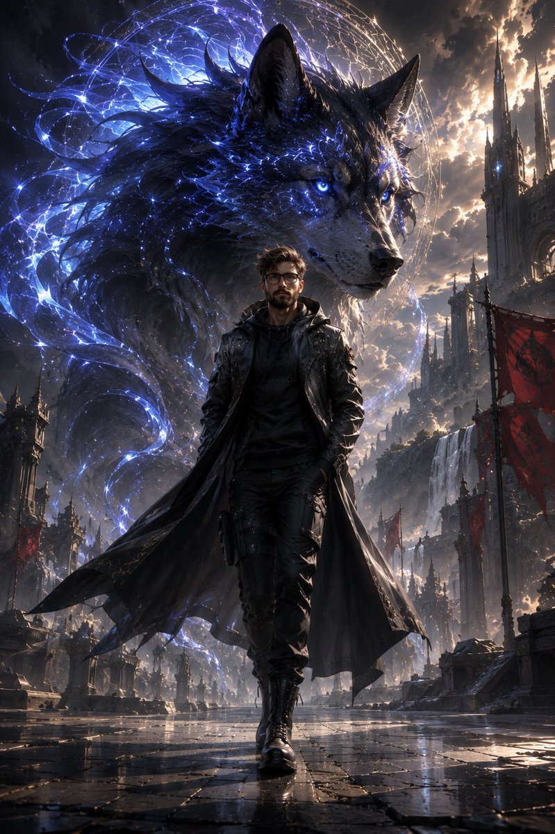 Epic Anime Worldview with Guardian Beast example 2