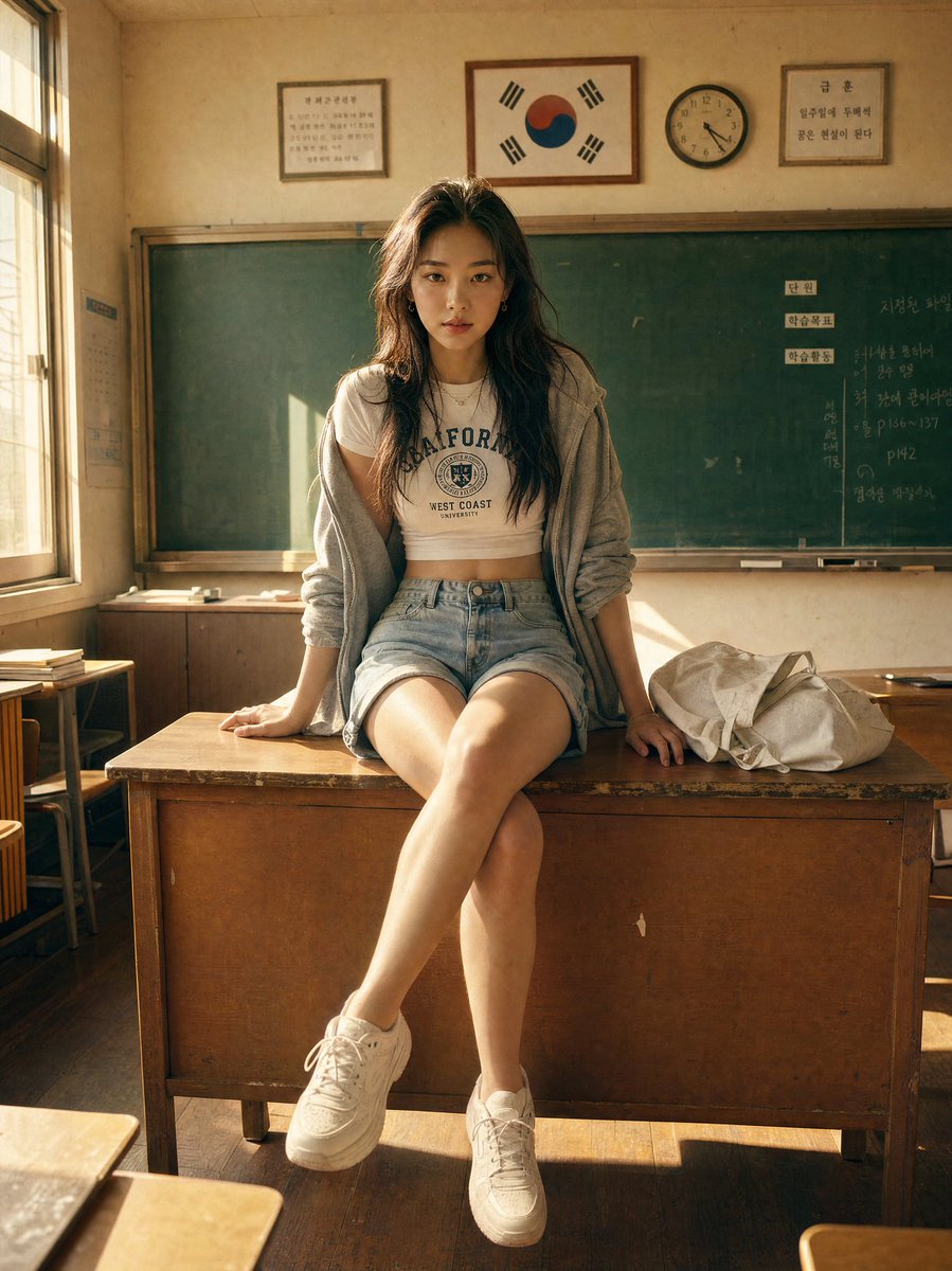Korean Classroom Golden Hour Portrait example 2