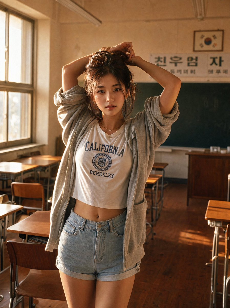 Korean Classroom Golden Hour Portrait example 3