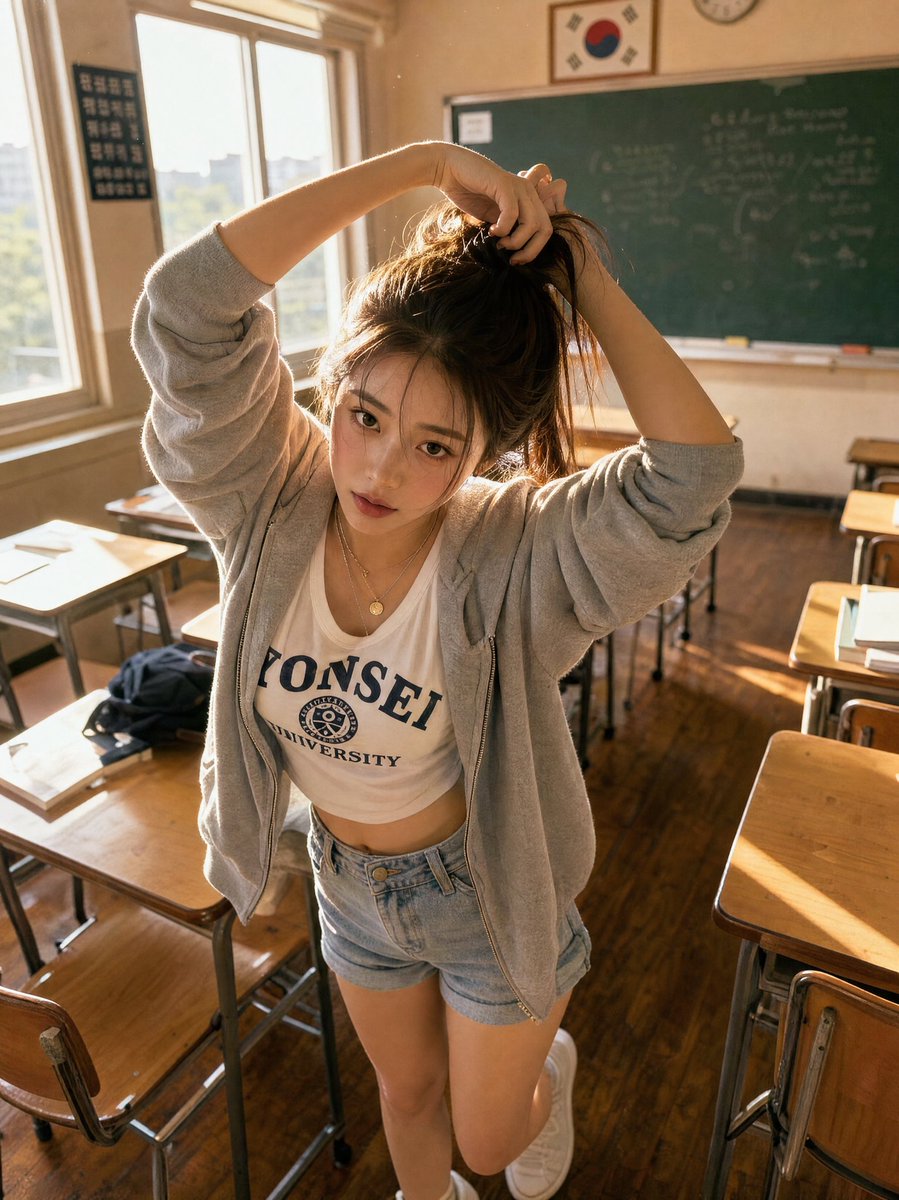 Korean Classroom Golden Hour Portrait example 4
