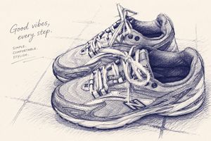 Ballpoint Pen Style Sneaker Sketch