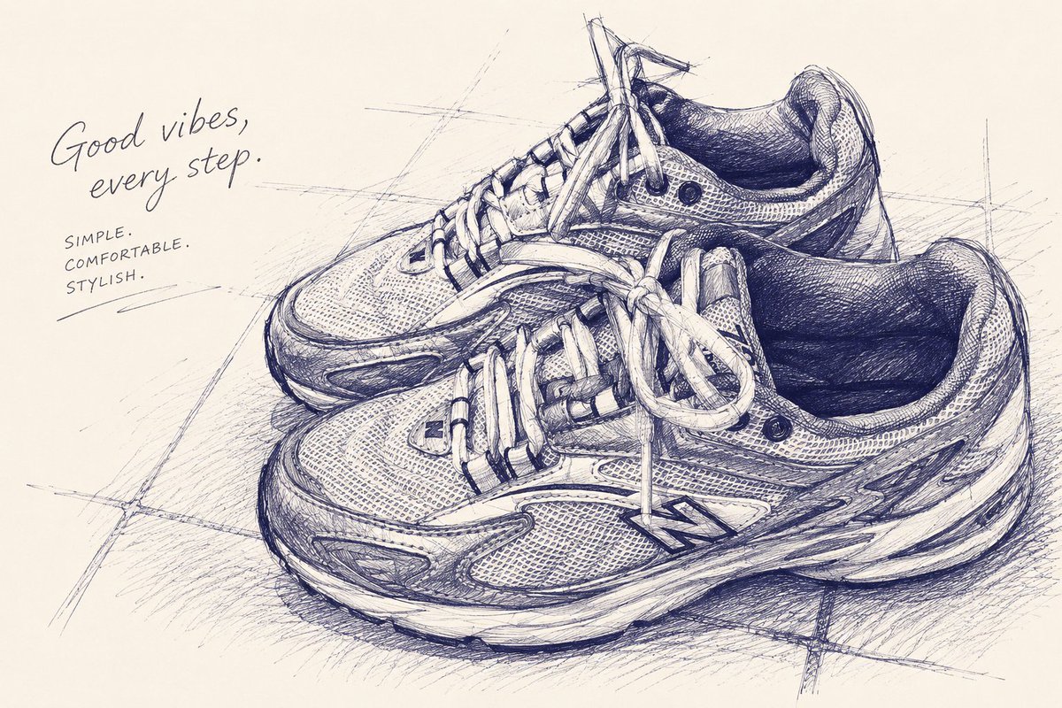 Ballpoint Pen Style Sneaker Sketch