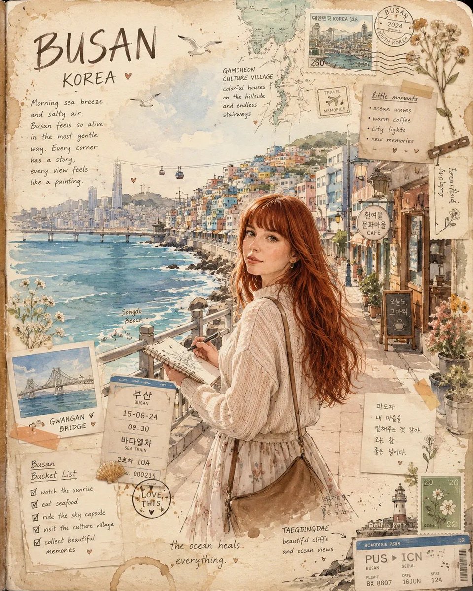 Busan Travel Journal Illustration example 2