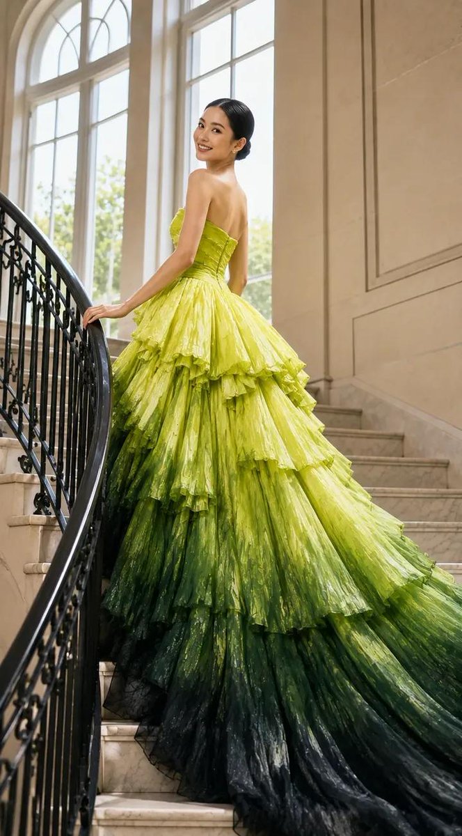 High-Fashion Tiered Ballgown Editorial example 2