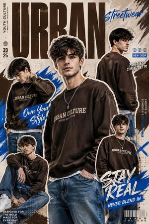 Urban Streetwear Collage Poster System