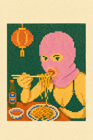 Pixel Risograph Noodle Diner