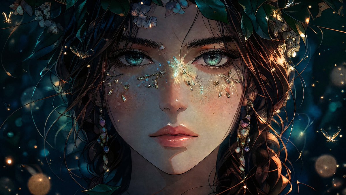 Enchanted Anime Forest Nymph Portrait