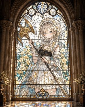 Gothic Stained Glass Anime Maiden