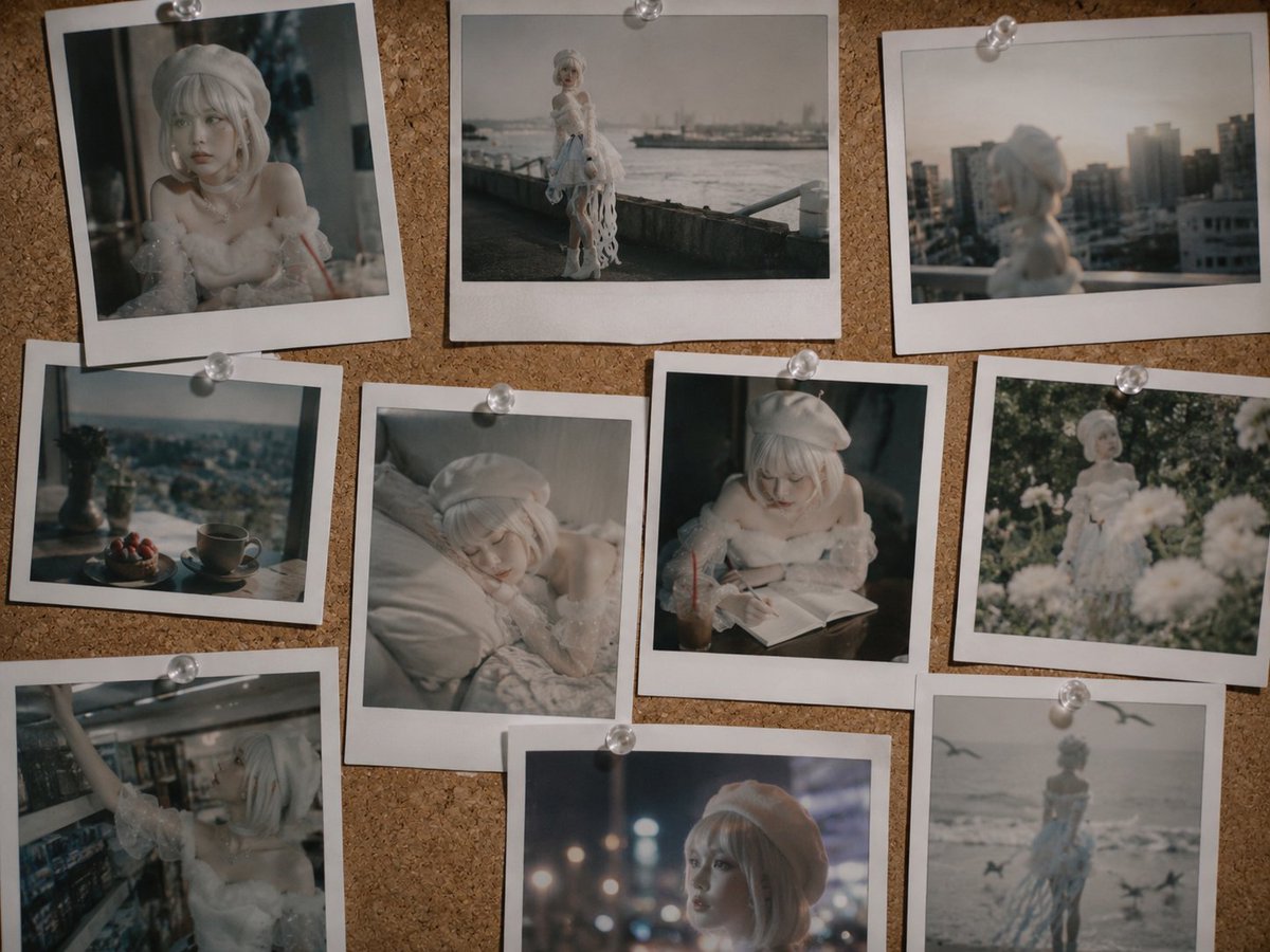 Nostalgic Polaroid Corkboard Collage