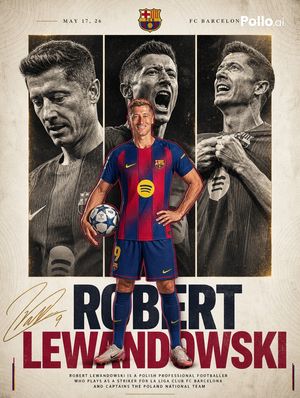 FC Barcelona Lewandowski Poster