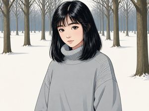 Anime Winter Forest Portrait