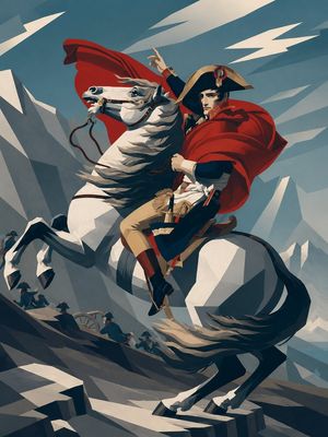 Minimalist Geometric Napoleon Portrait