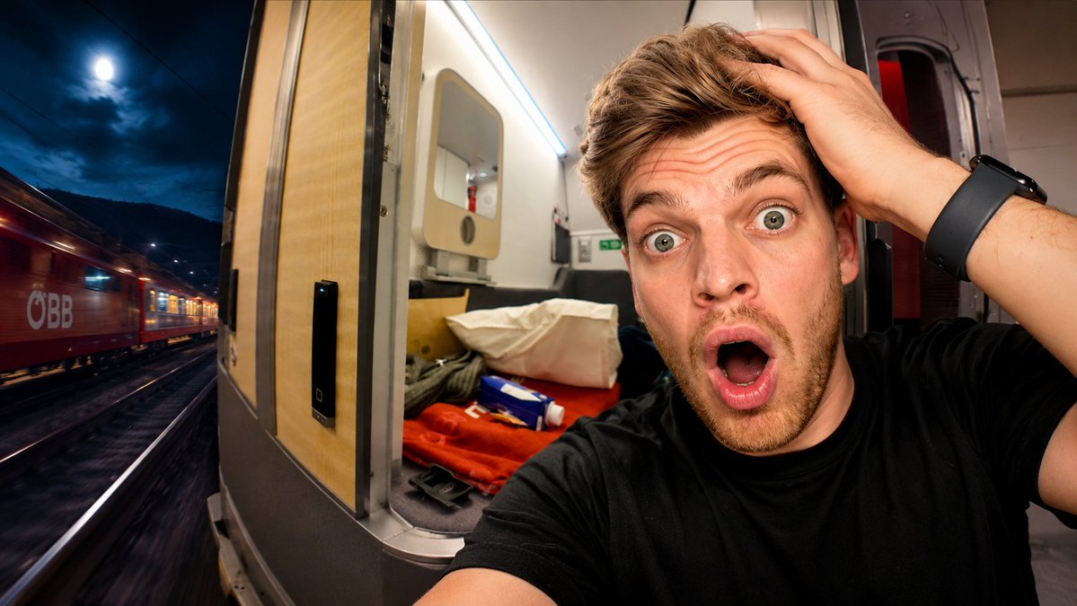 YouTube Thumbnail - Night Train Sleeper Selfie Thumbnail - Image 1