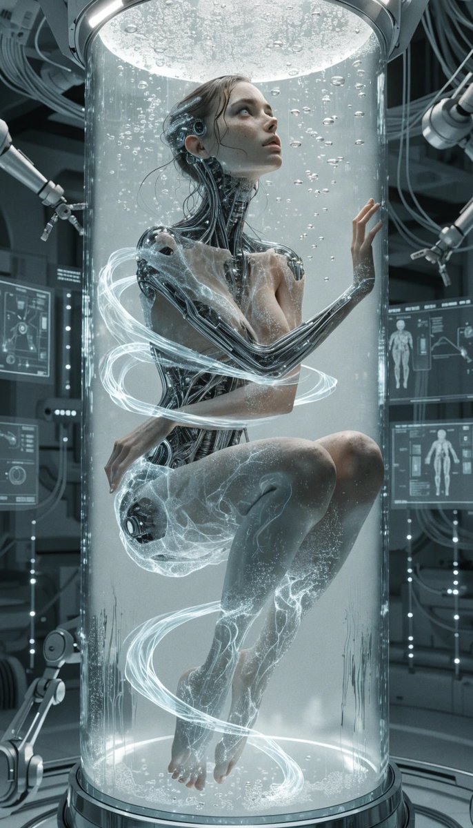 Cybernetic Woman in Cryo Tank example 2