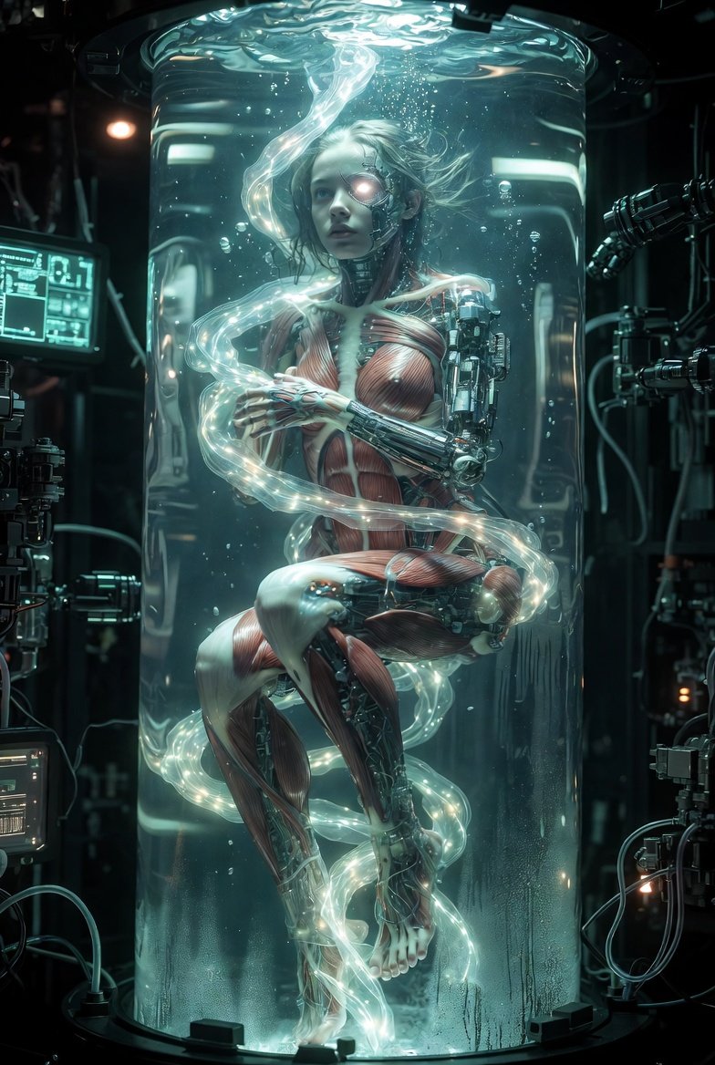 Cybernetic Woman in Cryo Tank example 4