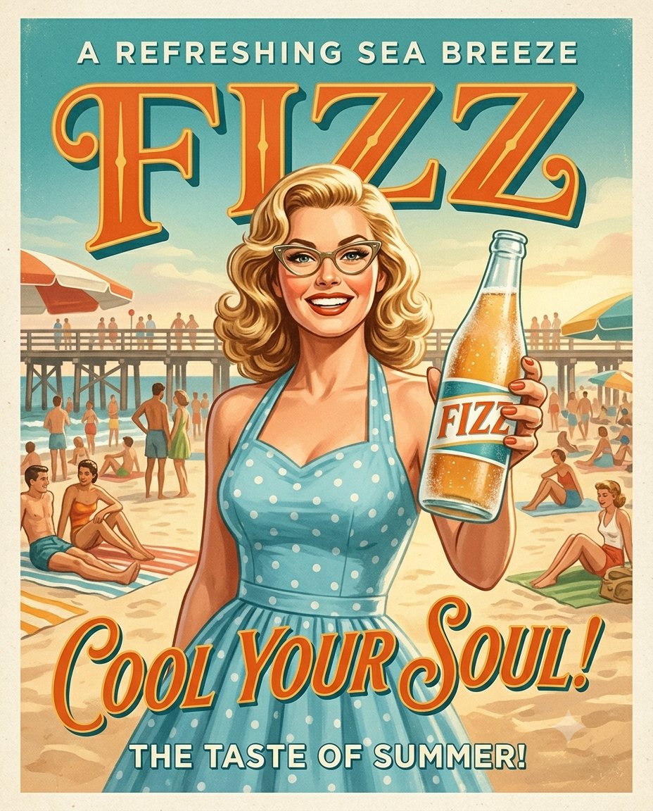 Product Marketing - 1950s Vintage Soda Advertisement Posters - Image 1