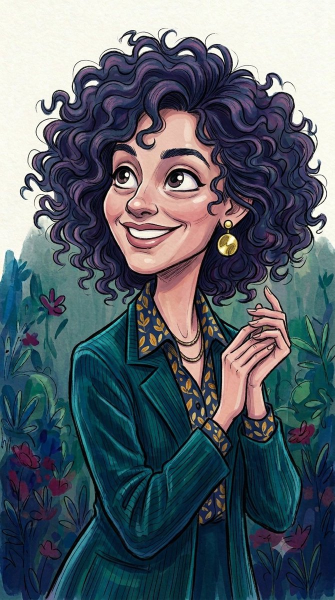 Profile / Avatar - Curly Haired Watercolor Caricature - Image 1
