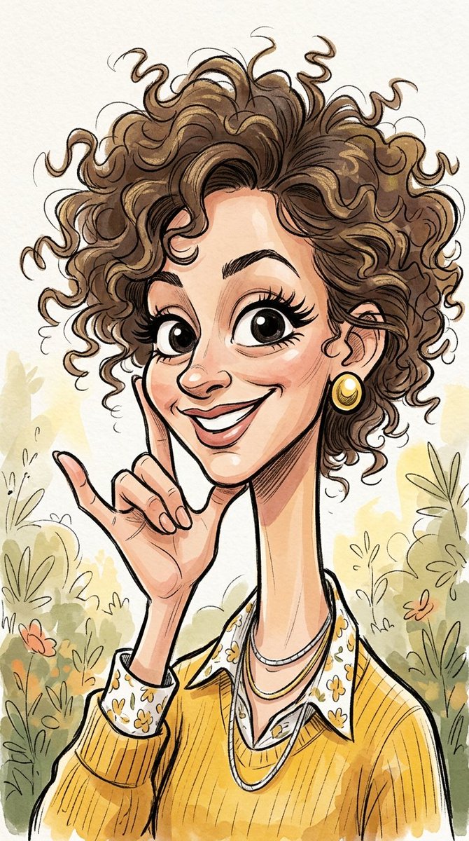 Profile / Avatar - Curly Haired Watercolor Caricature - Image 3