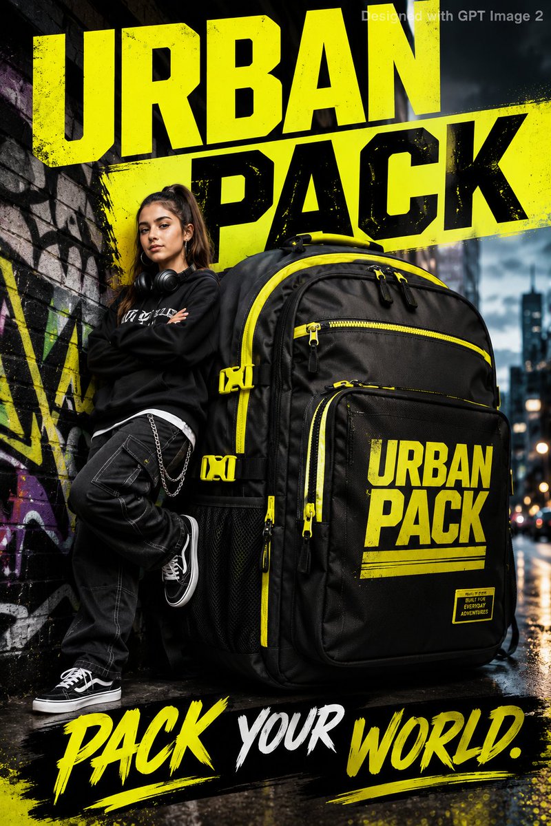 Urban Backpack Lifestyle Advertisement Poster