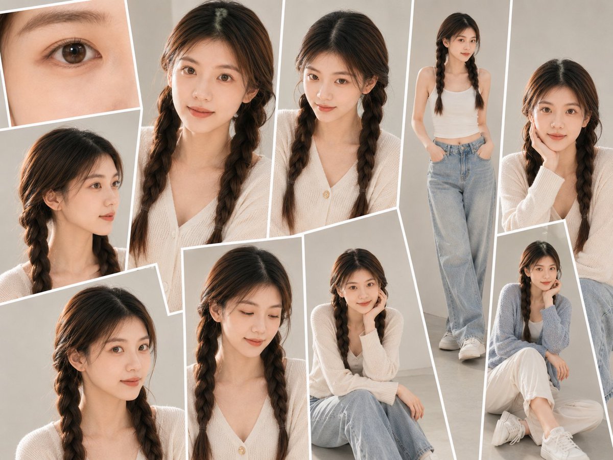 Soft-Lit Studio Portrait Collage