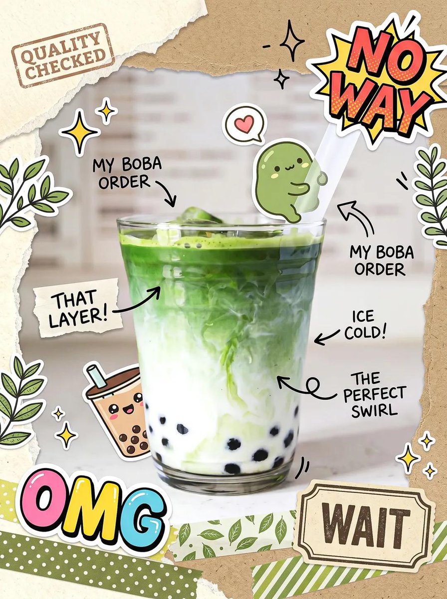 Kawaii Cafe Food Scrapbook Poster example 2