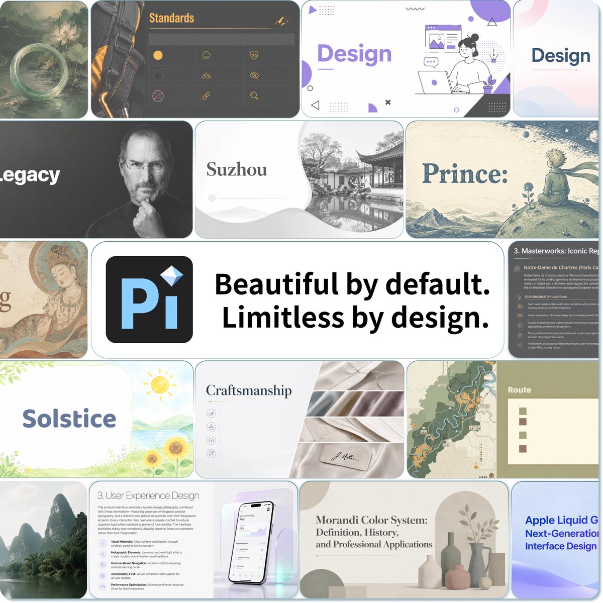Pi Presentation Template Collage
